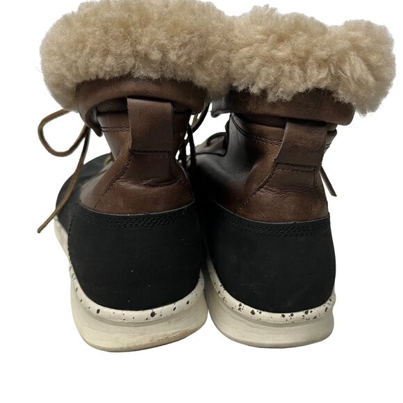 Ugg SIZE 10 Mens Roskoe Leather Boot Wool Fleece Winter Snow Boots - Picture 7 of 12